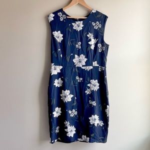 Banana Republic Black Floral Sleeveless Casual Dress